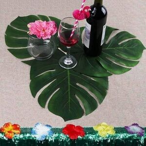 Artificial Monstera Leaf Placemats - Green